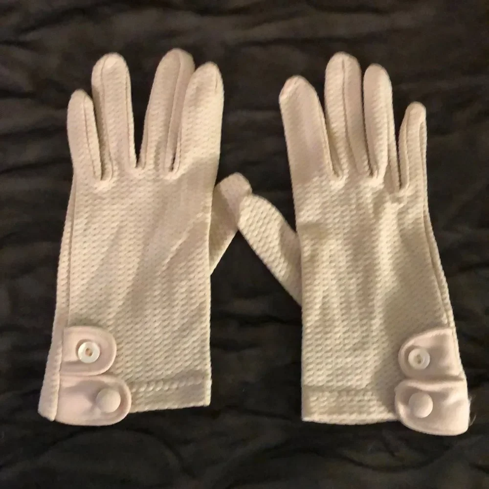 Vintage Off White Knit Ladies/Girls Gloves Small